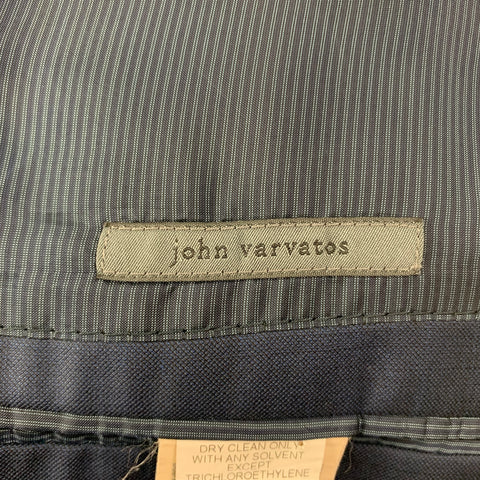 JOHN VARVATOS Size 44 Long Blue Wool Notch Lapel Sport Coat