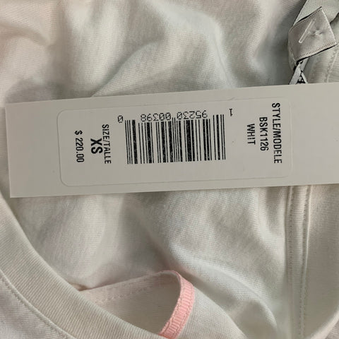 BADGLEY MISCHKA Size XS White Pink Flower Pins Cotton Tank Blouse