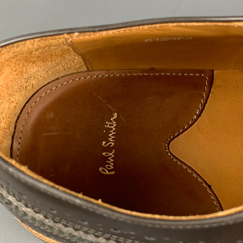 PAUL SMITH Size 9.5 Gray Leather Wingtip Lace Up Shoes