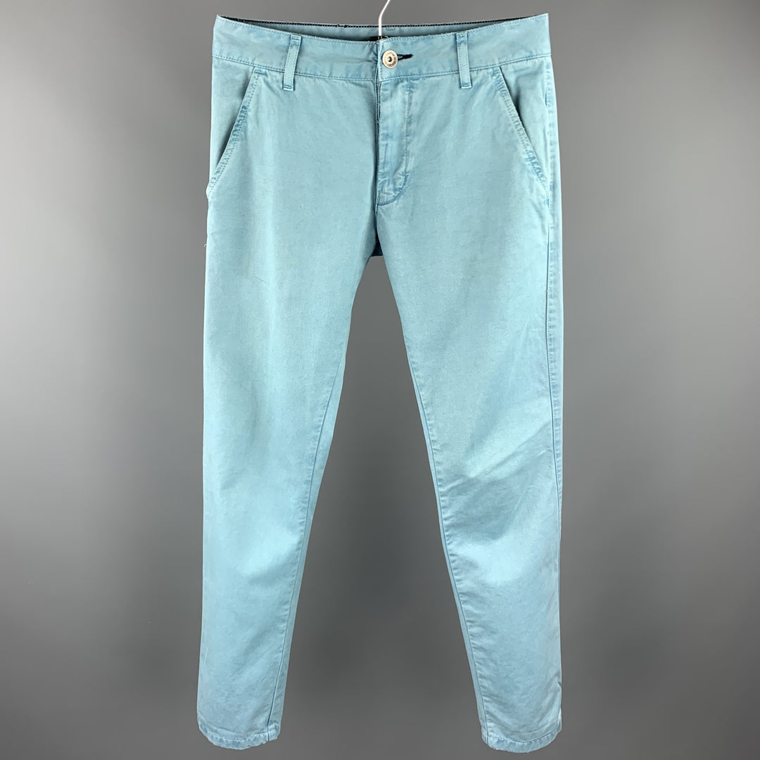 DR. DENIM Size 29 Light Blue Cotton Button Fly Casual Pants