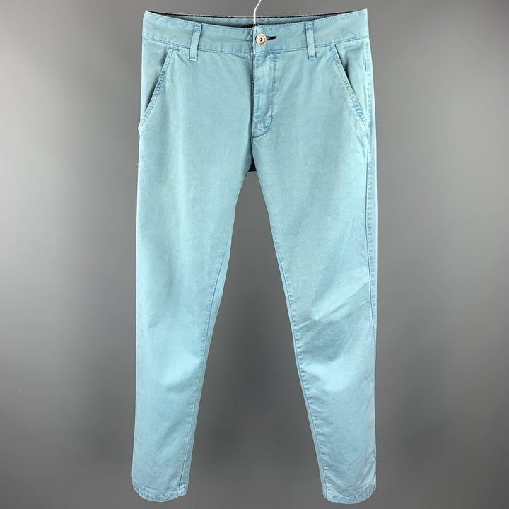 DR. DENIM Taille 29 Pantalon décontracté en coton bleu clair avec braguette boutonnée