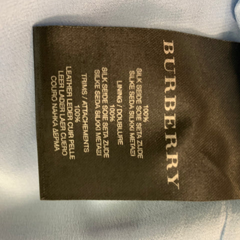 BURBERRY PRORSUM Spring 2011 Size 6 Blue Black Silk Camouflage Leather Knee-Length Dress