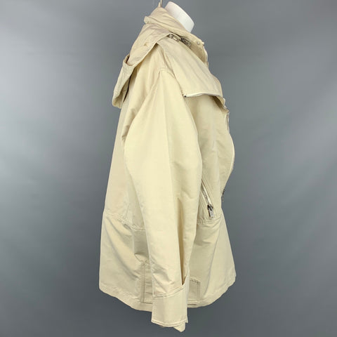 GIVENCHY Spring 2021 Size 4 Beige Cotton / Polyester Zip Detail Windbreaker Jacket