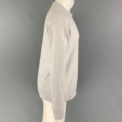 SALLE PRIVEE Size M Light Grey Heather Cotton Crew-Neck Sweatshirt