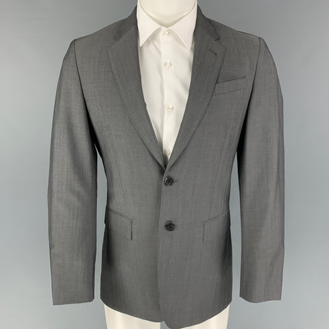 PAUL SMITH The Byard Taille 36 Manteau de sport en laine mohair gris à revers cranté