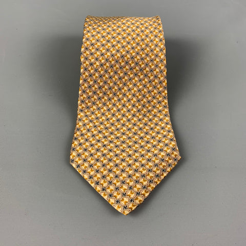 BRIONI Beige & Black Abstract Silk Tie