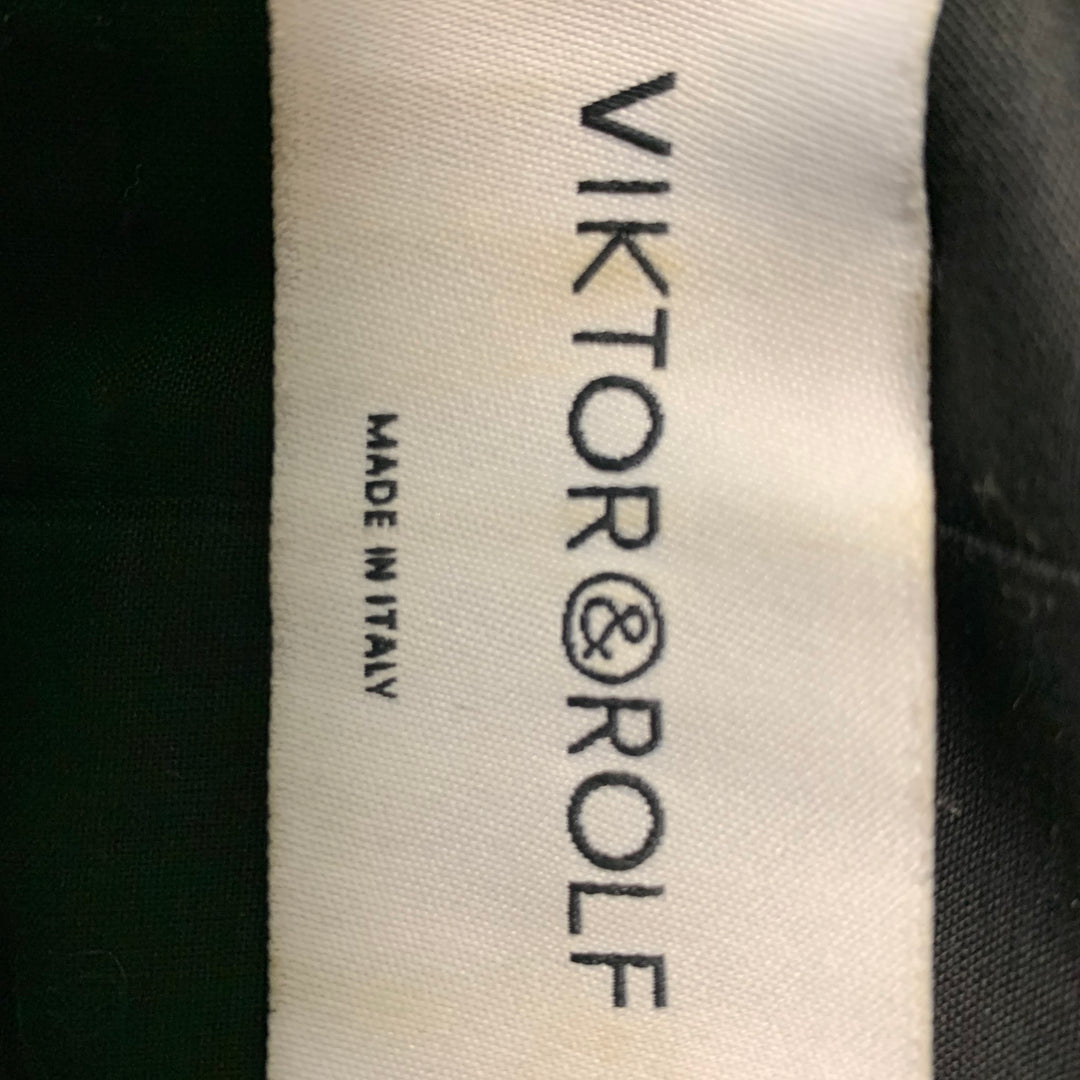 VIKTOR & ROLF Size 4 Black Rayon Acetate Tuxedo Pants Suit