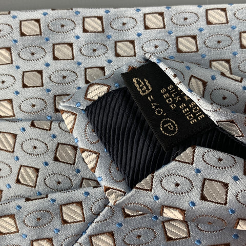 ERMENEGILDO ZEGNA Cravate en soie à pois bleu marron