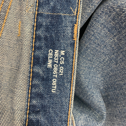 CELINE Size 28 Blue Washed Cotton Wesley Cut-off Shorts