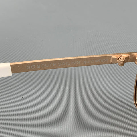 SKUNK FUNK Go South Sailing White & Gold Metal Sunglasses