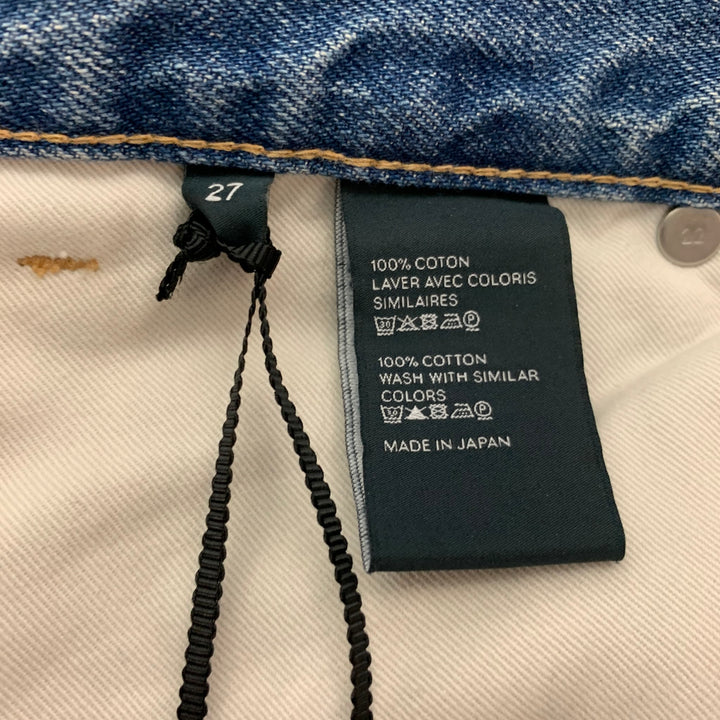 CELINE Size 27 Blue Cotton Distressed Jeans