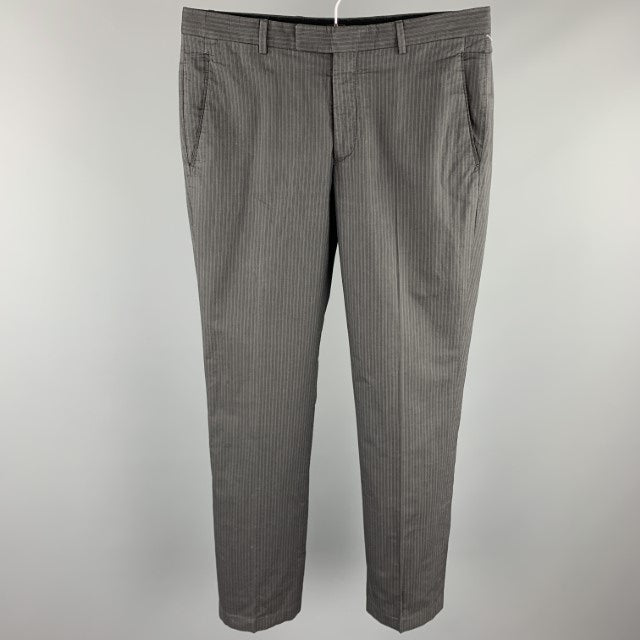 JOHN VARVATOS Size 30 Dark Gray Stripe Cotton Zip Fly Dress Pants – Sui  Generis Designer Consignment