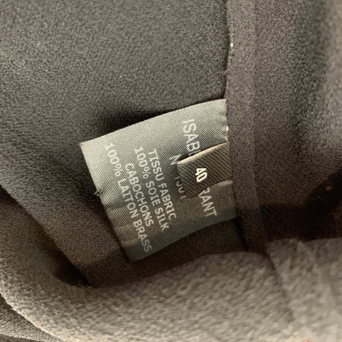 ISABEL MARANT Size 4 Black Studded Chiffon Silk Blouse