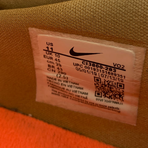 NIKE Size 11 Beige Orange Mesh Sneakers