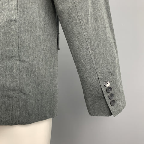 KENNETH COLE M Dark Gray Cotton / Linen Notch Lapel  Sport Coat