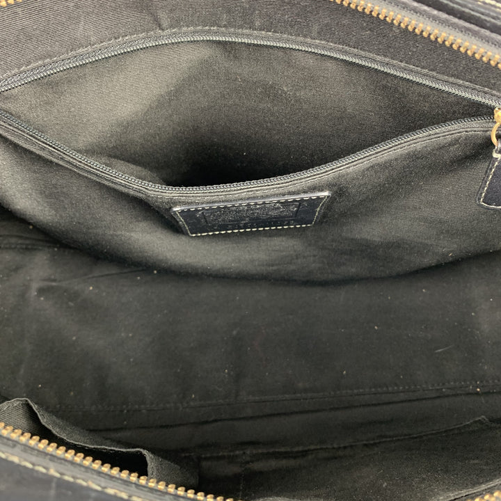 COACH Black Monogram Canvas Top Handles Handbag