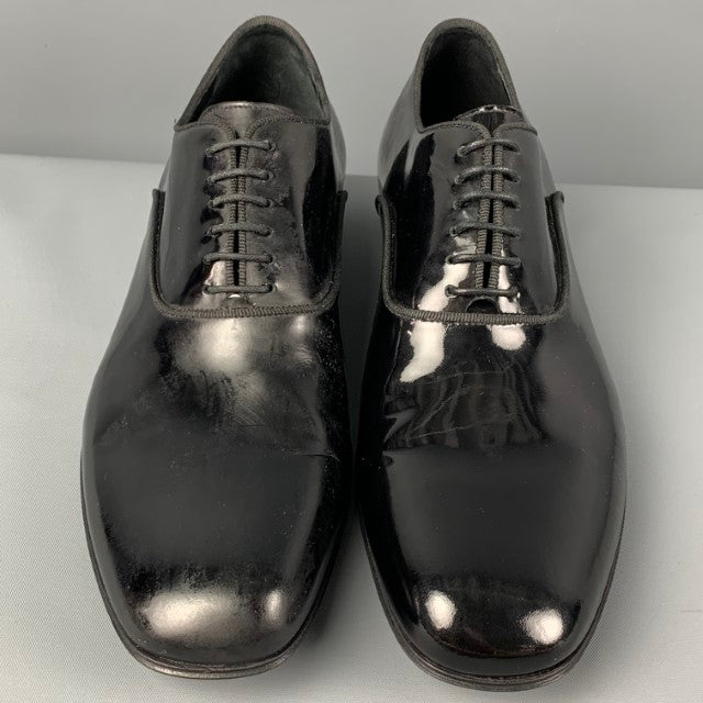 ERMENEGILDO ZEGNA Size 8.5 Black Leather Lace Up Shoes