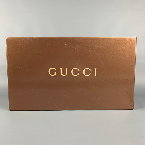 GUCCI Size 12 Black Perforated Leather Low Top Sneakers