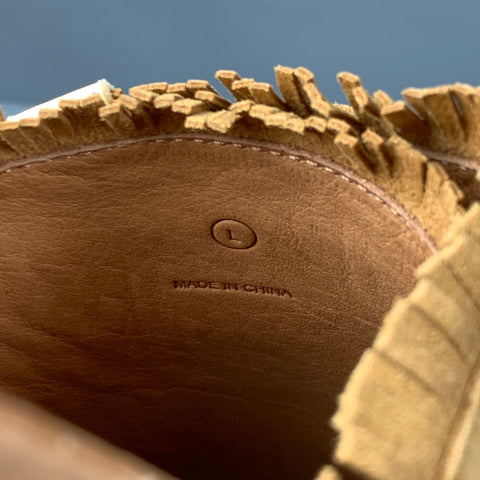 VISVIM Sandalias sin cordones de cuero con flecos color canela talla L
