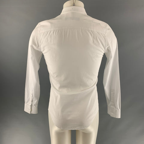 GIVENCHY Size S White Solid Cotton Tuxedo Long Sleeve Shirt