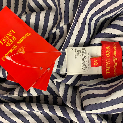 VIVIENNE WESTWOOD RED LABELSize 4 Blue & White Stripe Cotton / Polyester Blouse