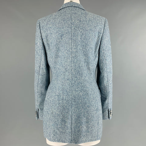ESCADA Taille 6 Veste à simple boutonnage en cachemire bleu