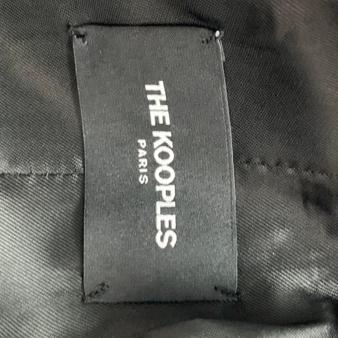 THE KOOPLES Size 40 Navy Black Herringbone Wool Mohair Tuxedo Suit