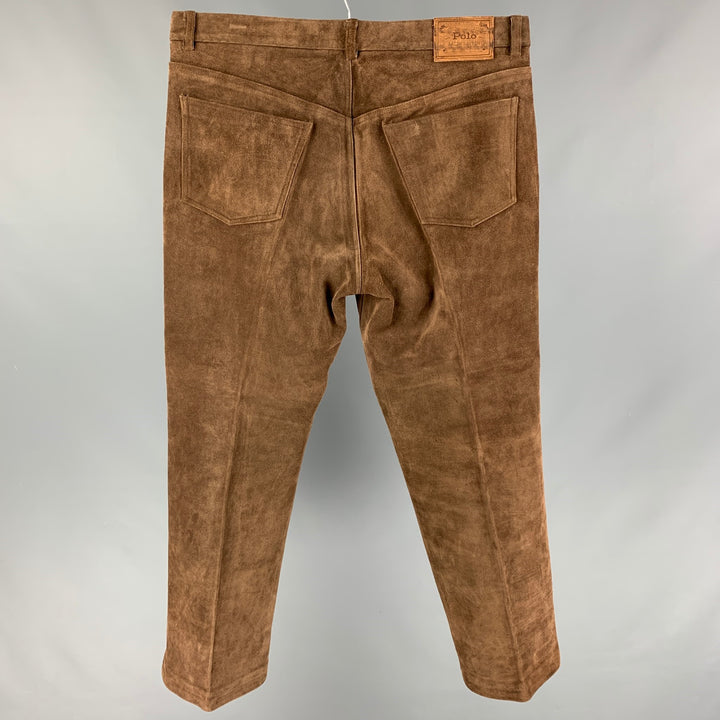 POLO by RALPH LAUREN Size 38 Brown Suede Casual Pants