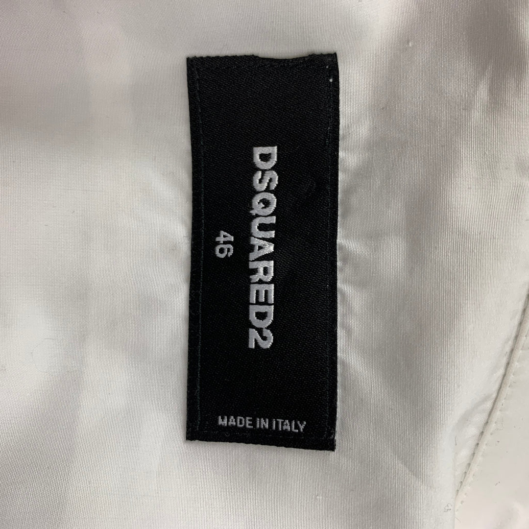 DSQUARED2 Size XS White & Black Mixed Materials Cotton Blend Long Sleeve Shirt