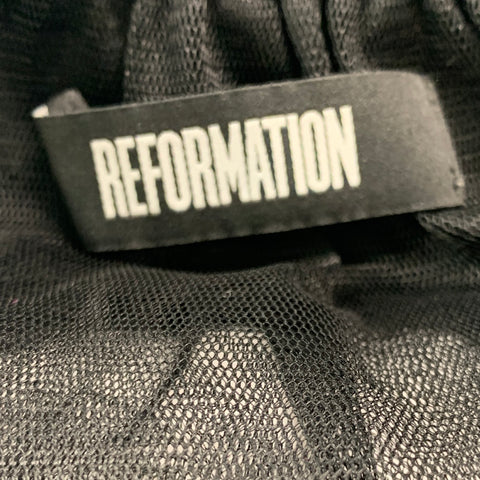 REFORMATION Size S Black Sheer Crew-Neck Dress Top