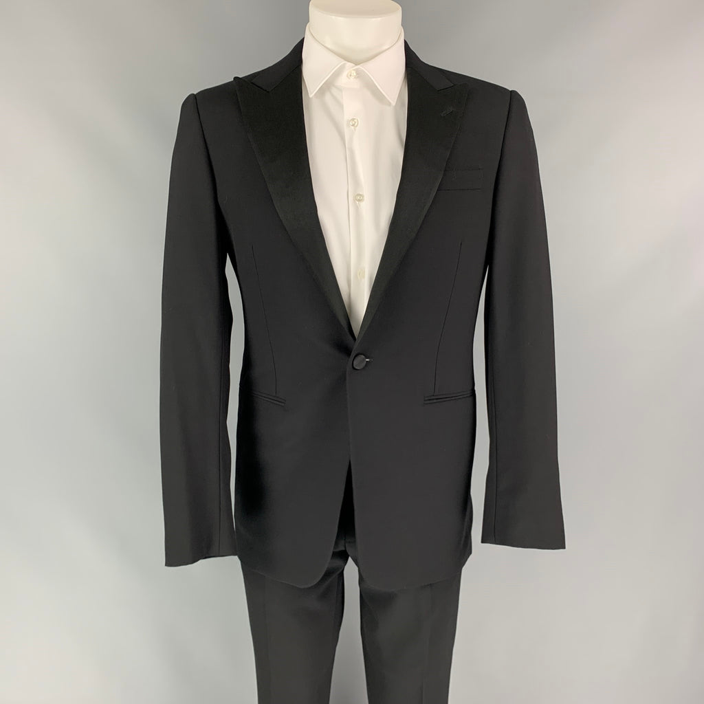 RALPH LAUREN Black Label Size 38 Regular Black Wool Peak