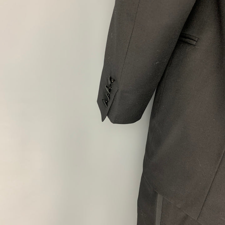 ERMENEGILDO ZEGNA Size 40 Black Wool Peak Lapel Tuxedo Suit