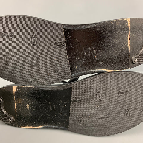 BALLY Size 9.5 Black Leather Thong Sandals