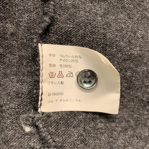 COMME des GARCONS Size L Grey Mixed Fabrics Wool Nylon V-Neck Cardigan