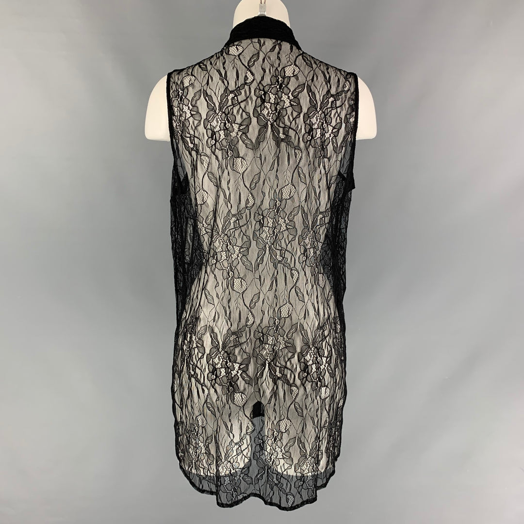 EQUIPMENT Size M Black Lace Sleeveless Top