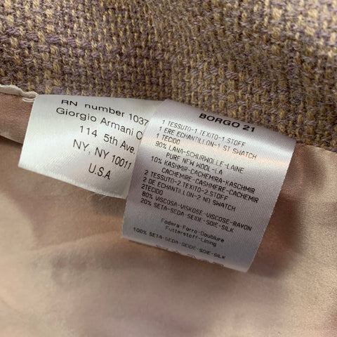 GIORGIO ARMANI Talla 8 Chaqueta de lana / cachemira color topo y negro