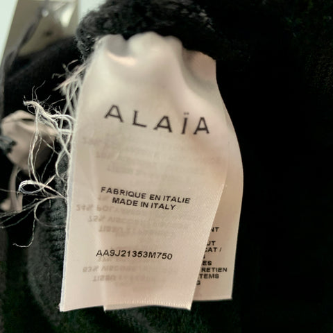 ALAIA Falda larga ajustada de tejidos mixtos de poliamida viscosa negra talla 2