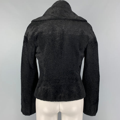 GIVENCHY Size 6 Black Cotton Viscose Single Button Jacket