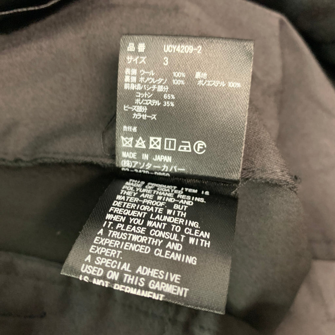 UNDERCOVER Size 30 Black Applique Wool Blend Apron Dress Pants