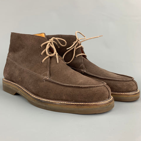 POLO by RALPH LAUREN Size 10.5 Brown Suede Lace Up Boots