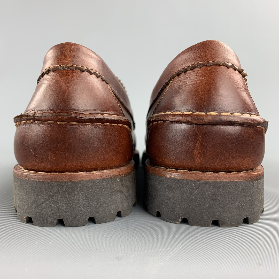 G.H. BASS&CO. Size 10 Brown Stitched Leather Loafers
