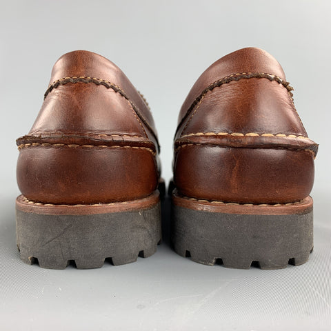 G.H. BASS&CO. Size 10 Brown Stitched Leather Loafers