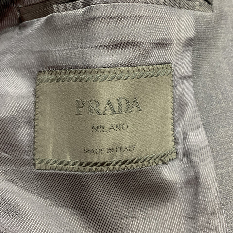 PRADA Size 48 Long Navy Wool Notch Lapel Suit