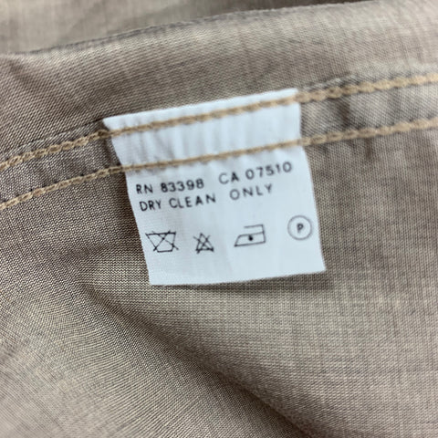 CALVIN KLEIN COLLECTION Size M Tan Cotton Silk Long Sleeve Shirt