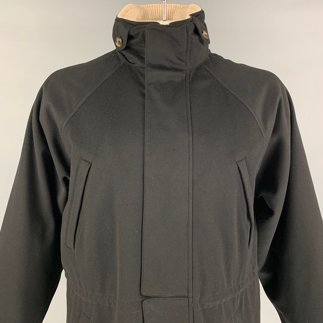 LORO PIANA Size M Black Quilted Cashmere Icer Jacket
