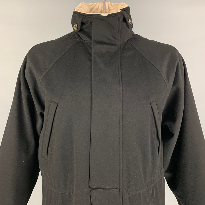 LORO PIANA Size M Black Quilted Cashmere Icer Jacket