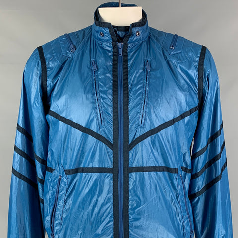 MARC JACOBS Taille L Veste coupe-vent en polyester bleu noir