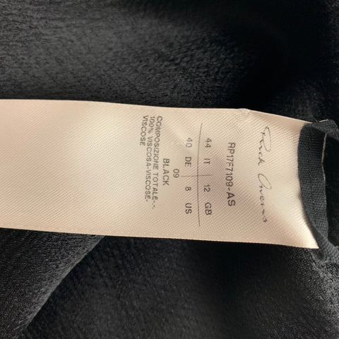 RICK OWENS GLITTER FW 17Taille 8 Blouse sans manches drapée en viscose noire