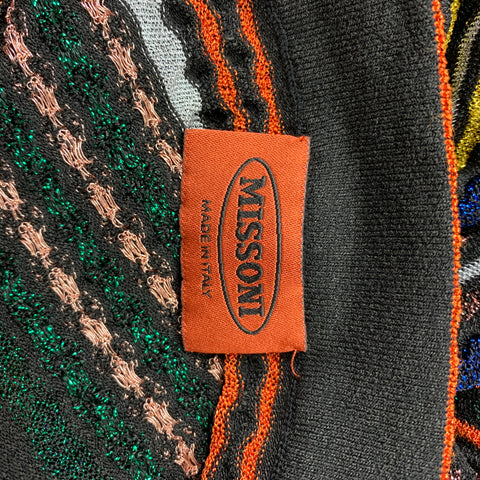 MISSONI Taille 4 Haut de robe dos nu en Lurex à rayures multicolores