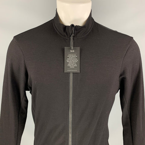 SEARCH AND STATE Size L Black Merino Wool Zip Up Jacket
